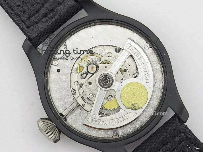 MIROTIME 0417 Durable Big Pilot 5019 Ceramic Case Black Dial Green Markers Asian 23J 7396